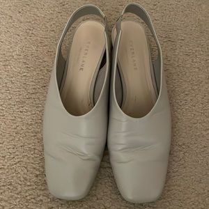 Everlane Square Toe Slingbacks in light grey (size 8.5)